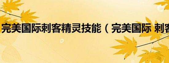 完美国际刺客精灵技能（完美国际 刺客加点）