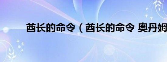 酋长的命令（酋长的命令 奥丹姆）