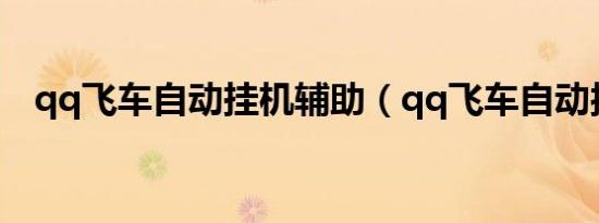qq飞车自动挂机辅助（qq飞车自动接力）