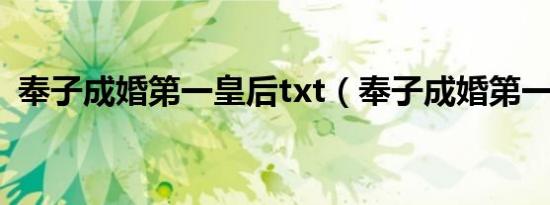 奉子成婚第一皇后txt（奉子成婚第一皇后）