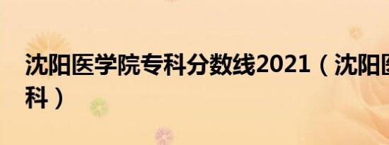 沈阳医学院专科分数线2021（沈阳医学院专科）