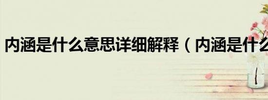内涵是什么意思详细解释（内涵是什么意思）