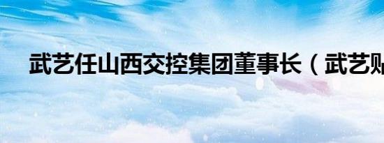 武艺任山西交控集团董事长（武艺贴吧）