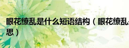 眼花缭乱是什么短语结构（眼花缭乱是什么意思）