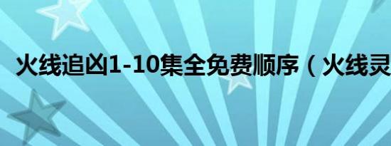 火线追凶1-10集全免费顺序（火线灵狐草）
