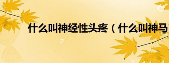 什么叫神经性头疼（什么叫神马）