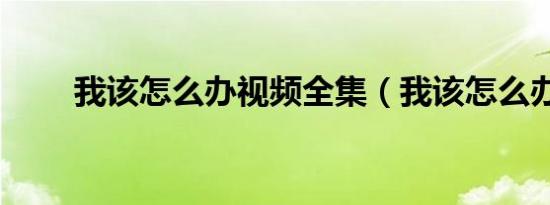 我该怎么办视频全集（我该怎么办）