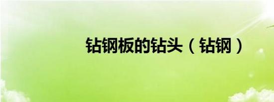 钻钢板的钻头（钻钢）