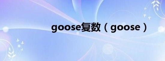goose复数（goose）