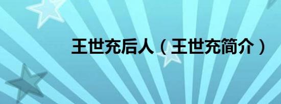 王世充后人（王世充简介）