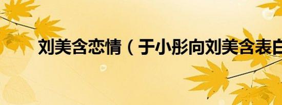 刘美含恋情（于小彤向刘美含表白）