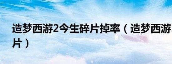 造梦西游2今生碎片掉率（造梦西游2今生碎片）