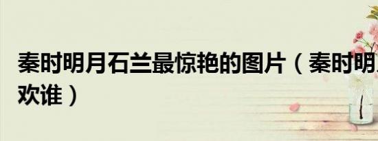 秦时明月石兰最惊艳的图片（秦时明月石兰喜欢谁）