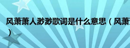 风萧萧人渺渺歌词是什么意思（风萧萧人渺渺）