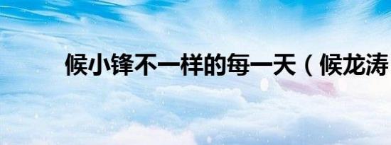 候小锋不一样的每一天（候龙涛）