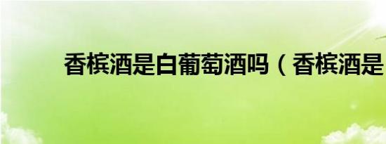 香槟酒是白葡萄酒吗（香槟酒是）