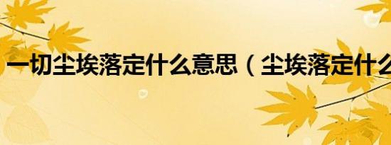 一切尘埃落定什么意思（尘埃落定什么意思）