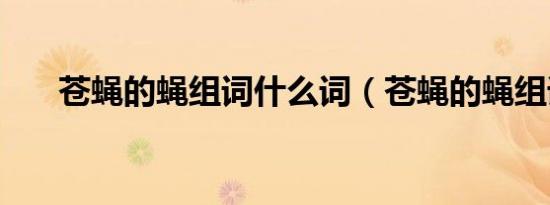 苍蝇的蝇组词什么词（苍蝇的蝇组词）