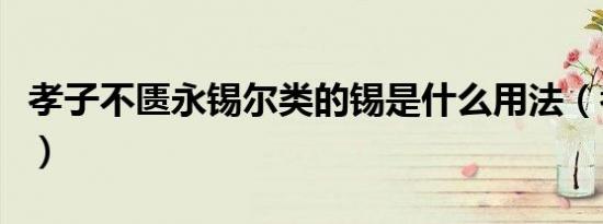 孝子不匮永锡尔类的锡是什么用法（孝子不匮）