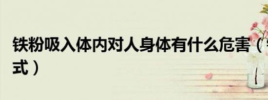 铁粉吸入体内对人身体有什么危害（铁粉化学式）