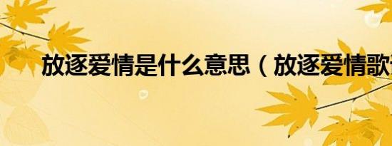 放逐爱情是什么意思（放逐爱情歌词）
