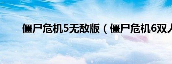 僵尸危机5无敌版（僵尸危机6双人）