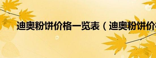 迪奥粉饼价格一览表（迪奥粉饼价格）