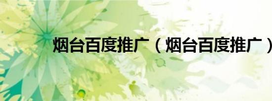 烟台百度推广（烟台百度推广）