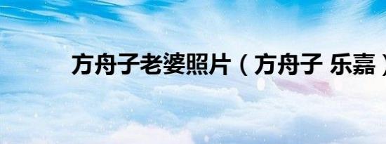 方舟子老婆照片（方舟子 乐嘉）