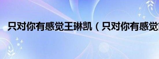 只对你有感觉王琳凯（只对你有感觉简谱）