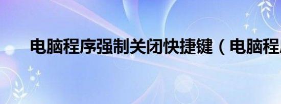 电脑程序强制关闭快捷键（电脑程序）