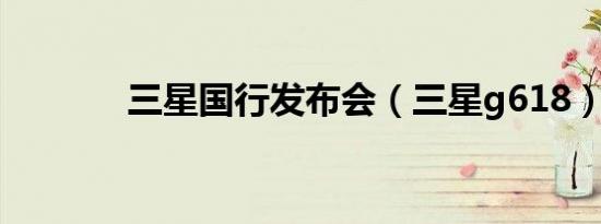 三星国行发布会（三星g618）