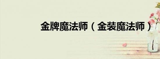 金牌魔法师（金装魔法师）