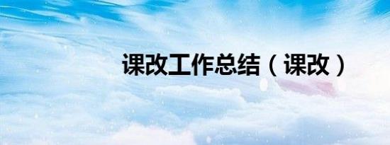 课改工作总结（课改）