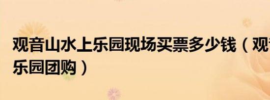 观音山水上乐园现场买票多少钱（观音山水上乐园团购）