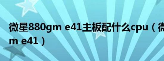 微星880gm e41主板配什么cpu（微星880gm e41）