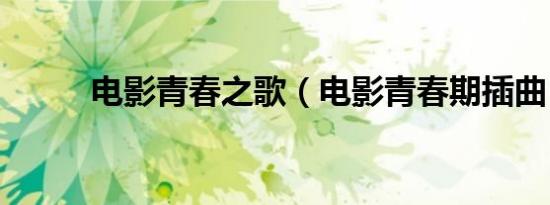 电影青春之歌（电影青春期插曲）