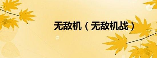 无敌机（无敌机战）