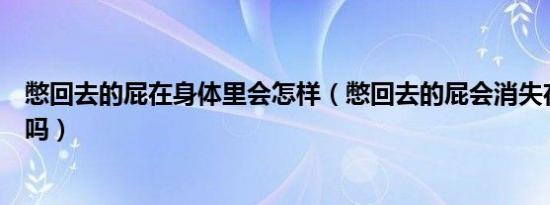 憋回去的屁在身体里会怎样（憋回去的屁会消失在身体内部吗）