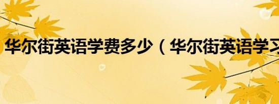 华尔街英语学费多少（华尔街英语学习软件）