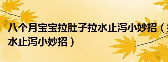 八个月宝宝拉肚子拉水止泻小妙招（拉肚子拉水止泻小妙招）