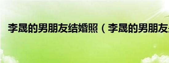 李晟的男朋友结婚照（李晟的男朋友是谁）