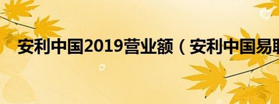 安利中国2019营业额（安利中国易联网）