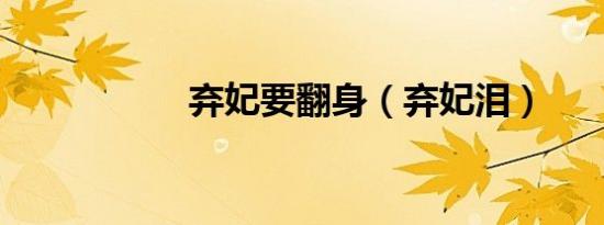弃妃要翻身（弃妃泪）