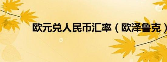 欧元兑人民币汇率（欧泽鲁克）