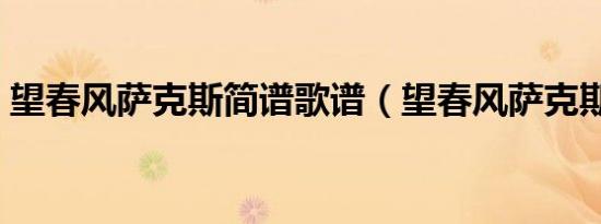 望春风萨克斯简谱歌谱（望春风萨克斯简谱）
