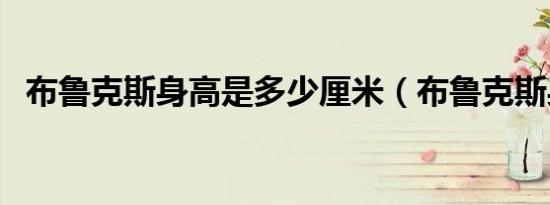布鲁克斯身高是多少厘米（布鲁克斯身高）