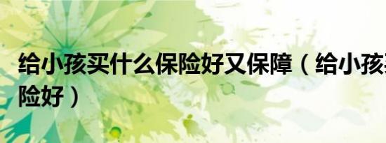 给小孩买什么保险好又保障（给小孩买什么保险好）