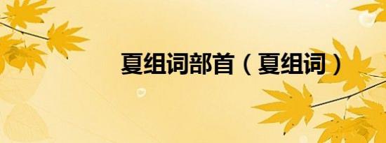 夏组词部首（夏组词）