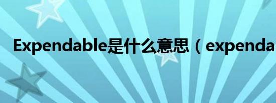 Expendable是什么意思（expendables）